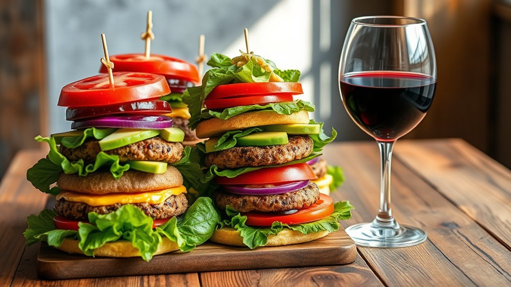 varieties of plant based burgers