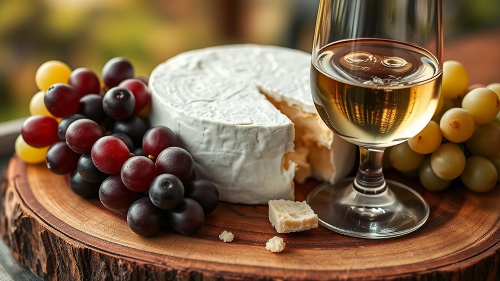 white wine and camembert
