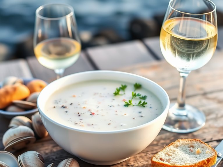wine pairing with clam chowder