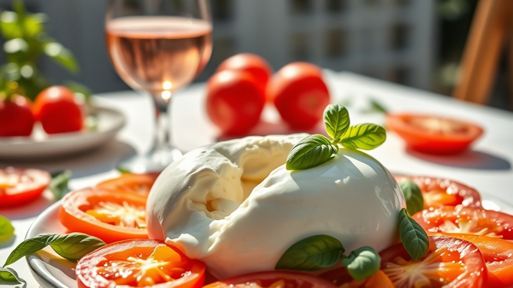 ros and burrata pairing