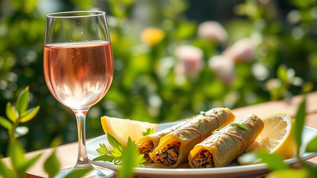 ros wines enhance dolmas tanginess