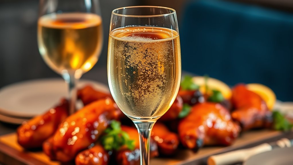 sparkling wines enhance bbq wings