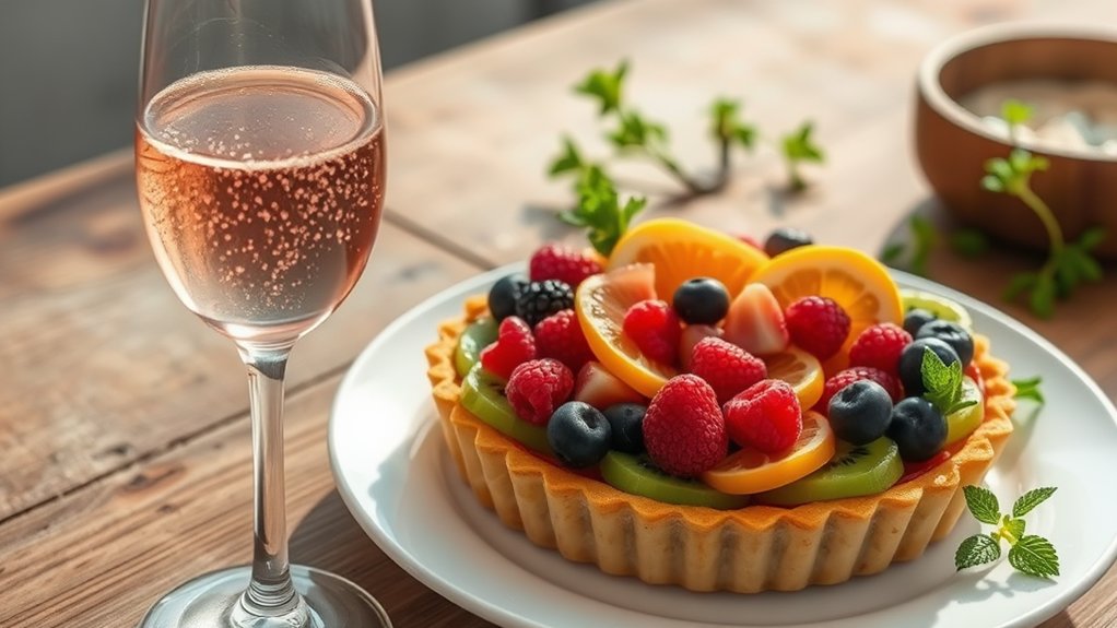 sparkling wines enhance fruit tarts