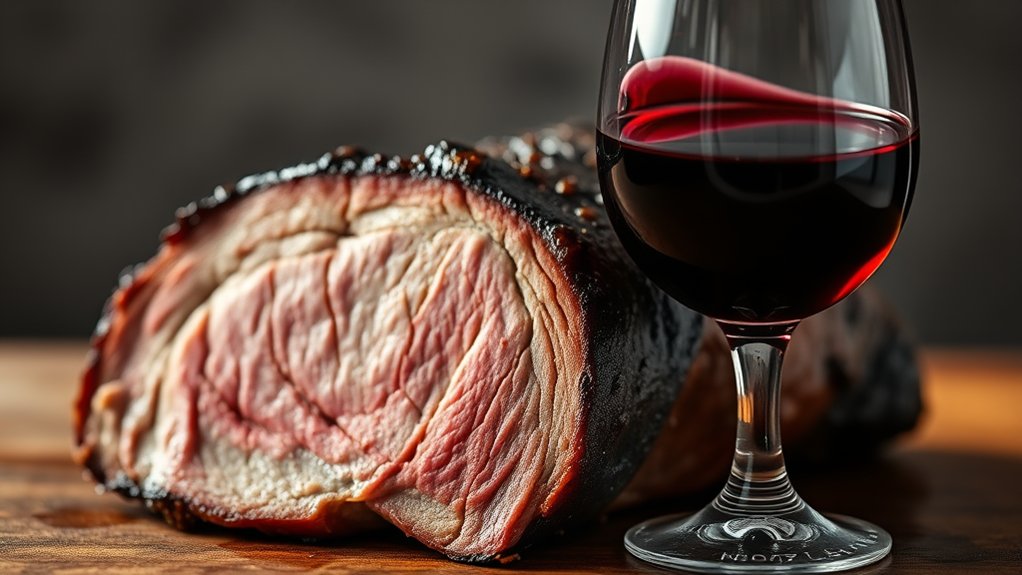wine enhances brisket experience