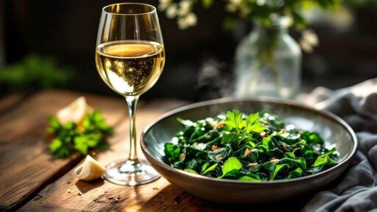 wine pairing for spinach