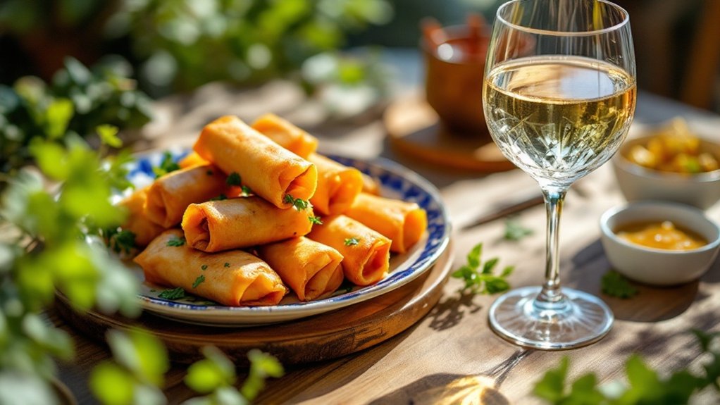 wine pairing for spring rolls