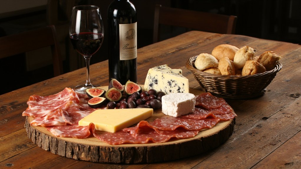 balanced meat and cheese board