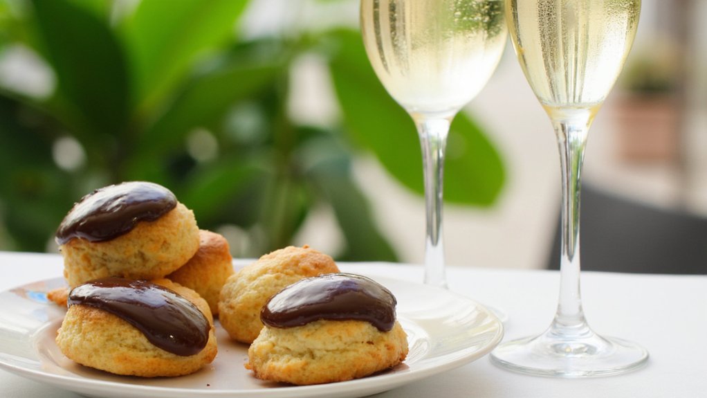 sparkling wines enhance profiteroles