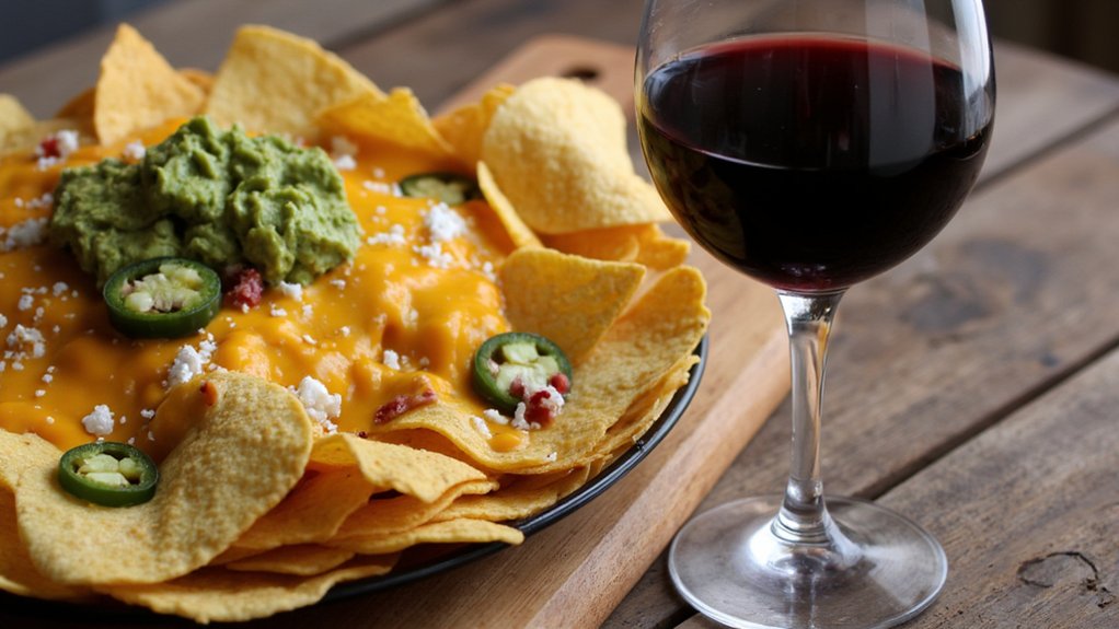 wine complements loaded nachos