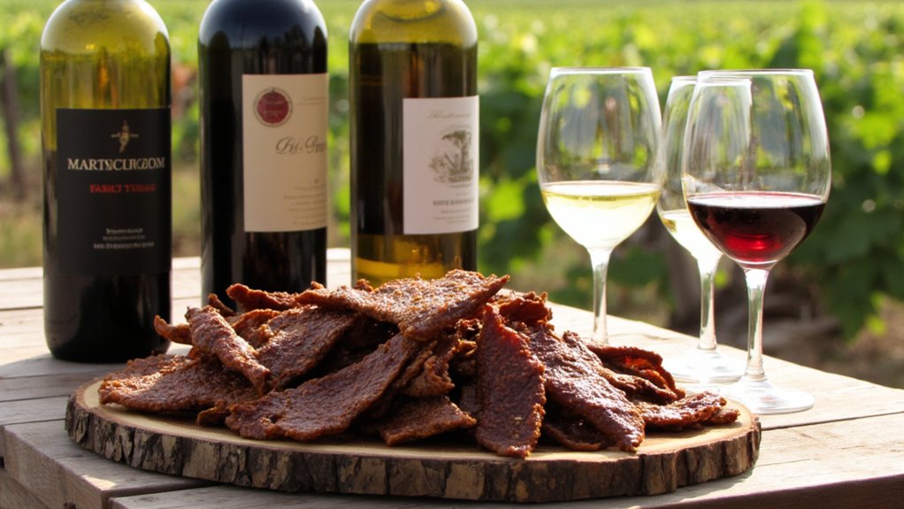 wine complements savory jerky