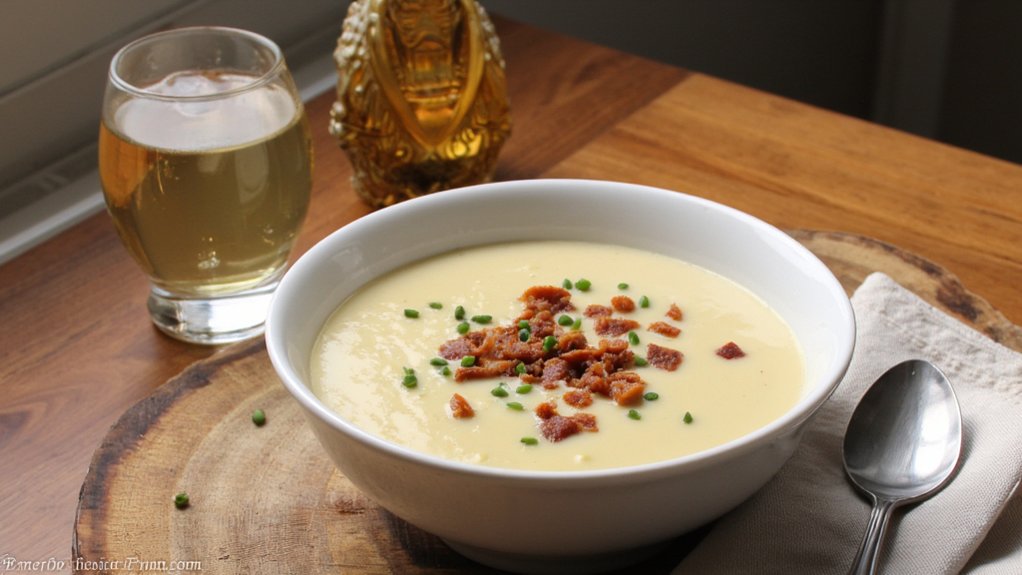 crisp chardonnay enhances creamy soup