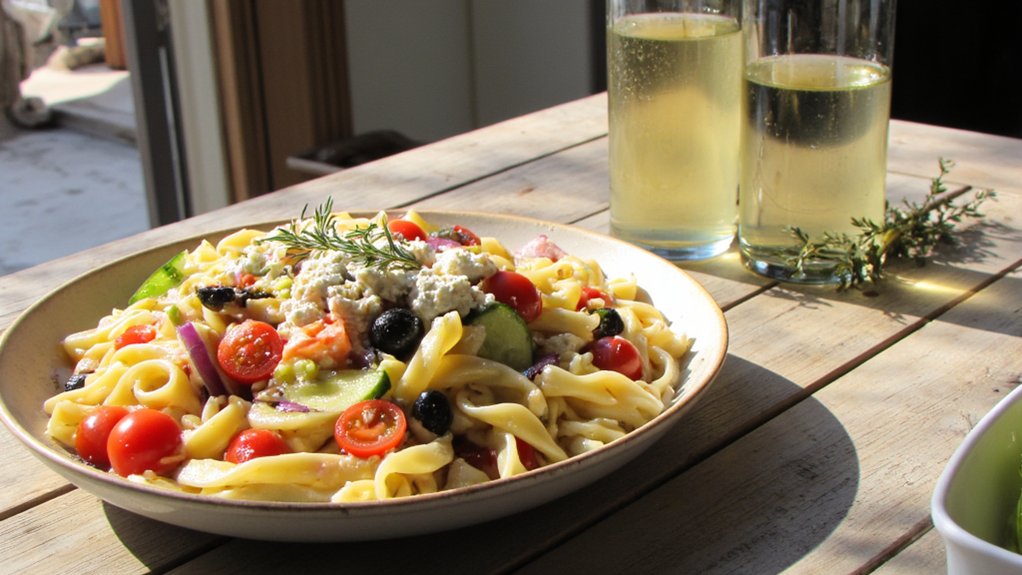 crisp wine enhances salad