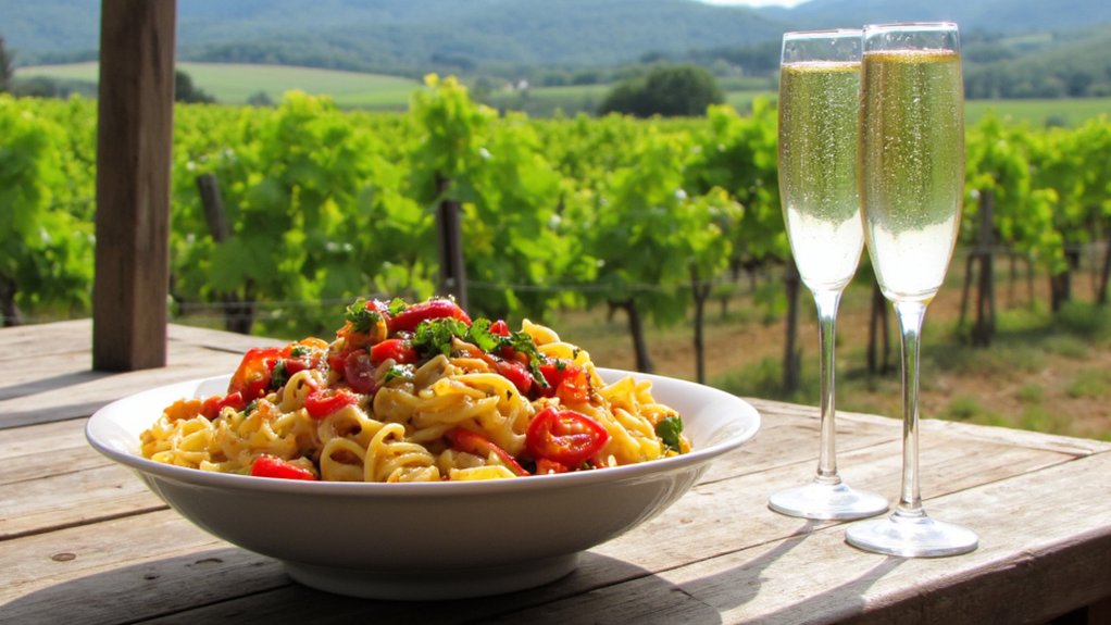 sparkling wine cools spicy bites