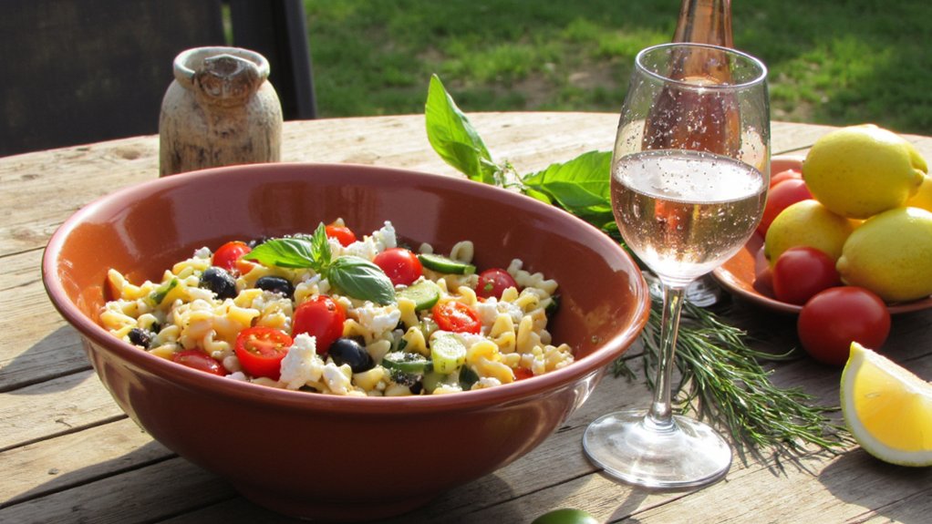 summer mediterranean pasta pairing