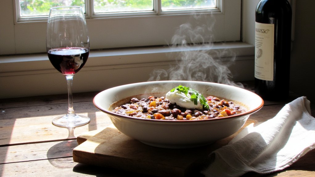 tempranillo complements spicy chili