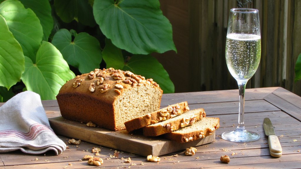 vegan bread and sparkling wine