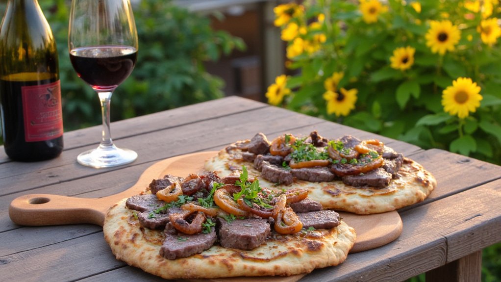 bold reds complement meaty flatbreads