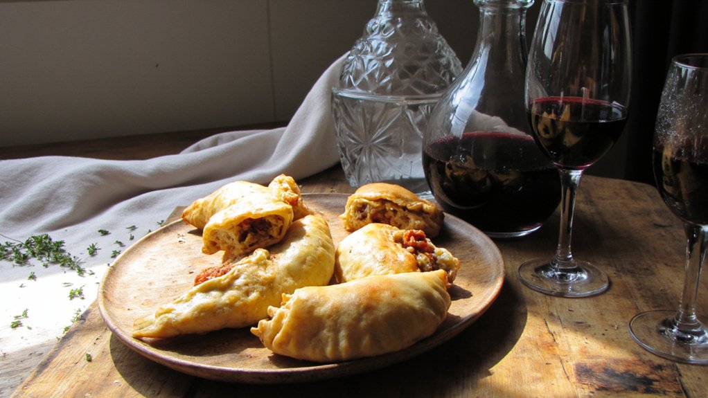 chilled malbec with empanadas