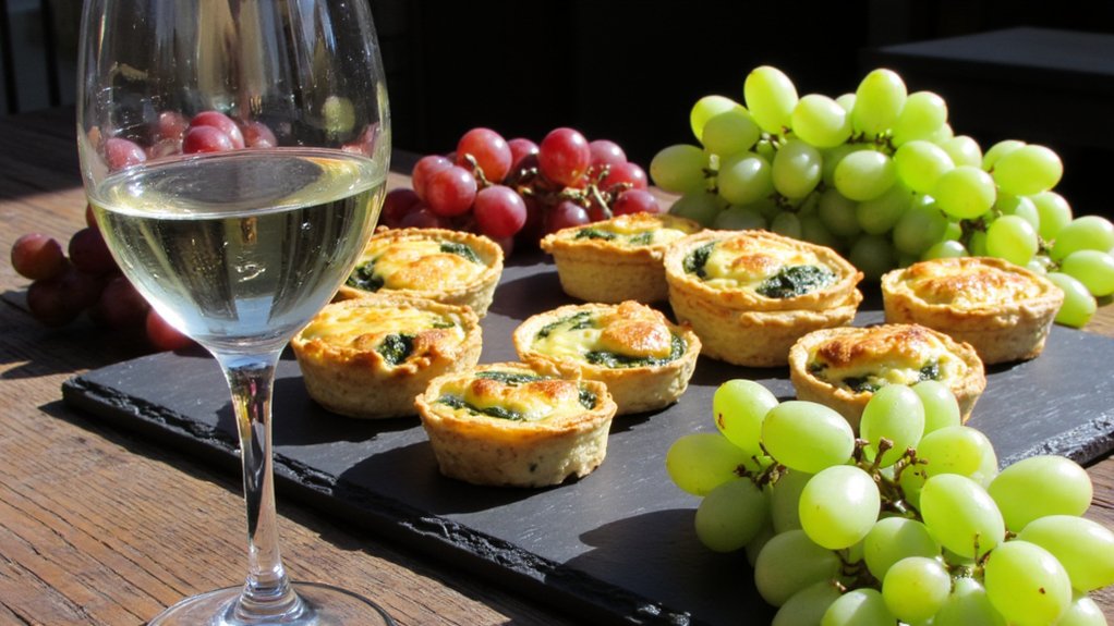 perfect wine with mini quiches
