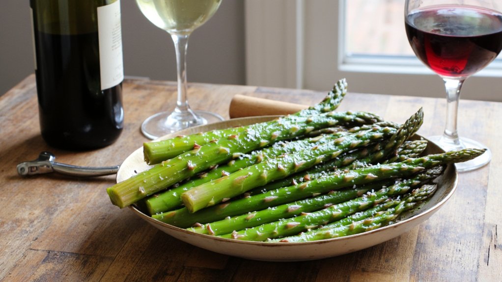 red wine with asparagus