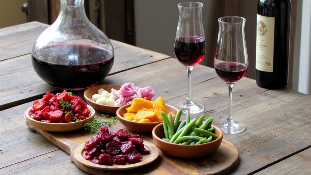 red wines balance pickled flavors
