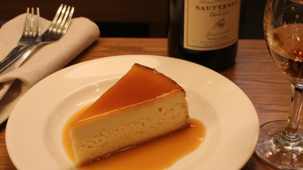 sweet wine complements caramel