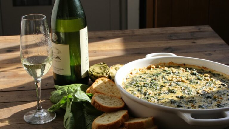 wine pairing for spinach dip